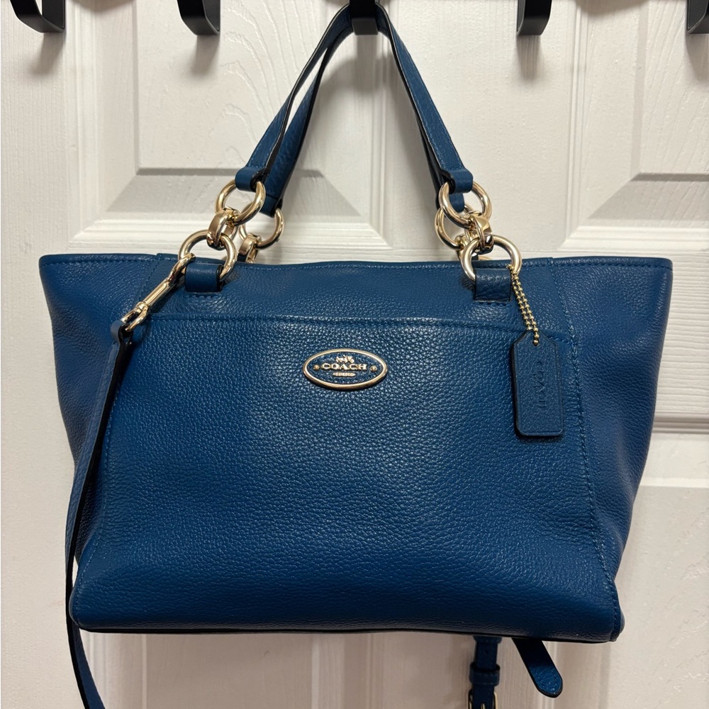 Coach L1405-35030 Mini Ellis Blue Pebbled Leather Satchel/Crossbody BNOT